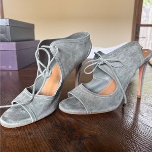 Aquazura Elegant Gray Suede Women's Heels